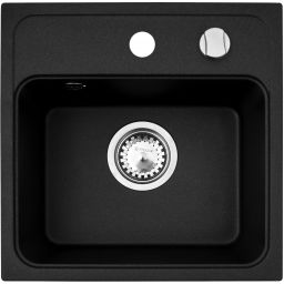 Pyramis Camea zlewozmywak granitowy 40x40 cm czarny 070013501