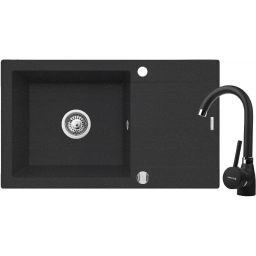 Pyramis Korfu zlewozmywak z baterią czarny 070060901BN