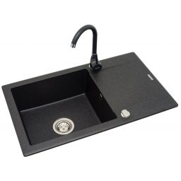 Pyramis Korfu zlewozmywak z baterią czarny 070060901BN