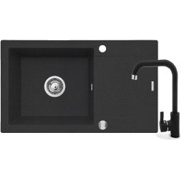 Pyramis Korfu zlewozmywak z baterią czarny 070060901SN