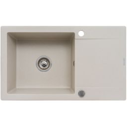 Pyramis Korfu 1B 1D zlewozmywak 78x46 cm Pyragranit beż piaskowy 070061001