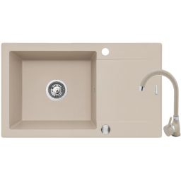 Pyramis Korfu zlewozmywak z baterią beżowy 070061001BN