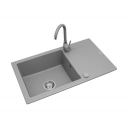 Pyramis Korfu 1B 1D zlewozmywak 78x46 cm Pyragranit szary beton 070061301