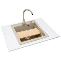 Pyramis Siros zlewozmywak granitowy 47x51,5 cm beżowy 070084201