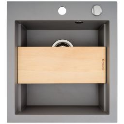 Pyramis Siros zlewozmywak granitowy 47x51,5 cm szary 070084401