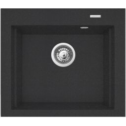 Pyramis Siros zlewozmywak granitowy 57x51,5 cm czarny 070084901