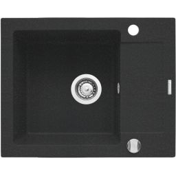 Pyramis Mido zlewozmywak 62x50 cm z baterią Flessi czarny/czarny 070088401FB