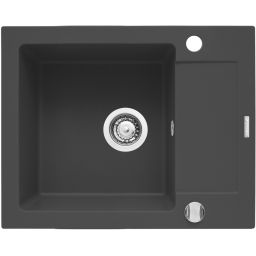 Pyramis Mido zlewozmywak 62x50 cm z baterią Flessi karbon/czarny 070088501FB