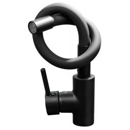 Pyramis Mido zlewozmywak 62x50 cm z baterią Flessi karbon/czarny 070088501FB