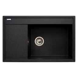 Pyramis Camea zlewozmywak granitowy 79x50 cm czarny 070091201