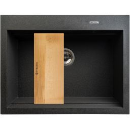 Pyramis Siros zlewozmywak granitowy 67x51,5 cm czarny 070094201