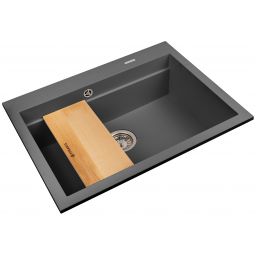 Pyramis Siros zlewozmywak granitowy 67x51,5 cm szary 070094301