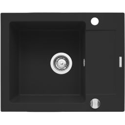 Pyramis Mido zlewozmywak 62x50 cm z baterią Flessi czarny/czarny 070167601FB