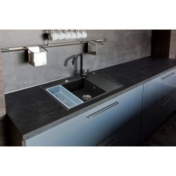 Pyramis Camea zlewozmywak granitowy 79x50 cm czarny 070168401