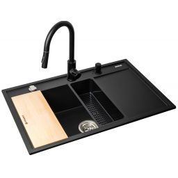 Pyramis Camea zlewozmywak z baterią czarny/czarny 070168401I