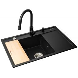 Pyramis Camea zlewozmywak z baterią czarny/czarny 070168401I