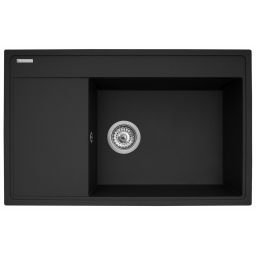 Pyramis Camea zlewozmywak granitowy 79x50 cm czarny 070168501