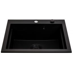 Pyramis Siros zlewozmywak granitowy 57x51,5 cm czarny 070169002