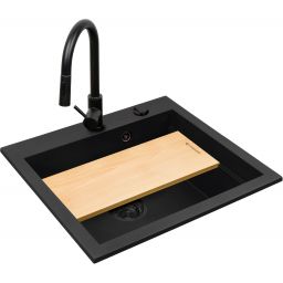 Pyramis Siros zlewozmywak z baterią czarny 070169002BE