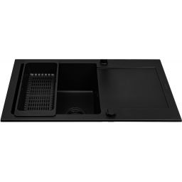 Pyramis Mido zlewozmywak granitowy 79x50 cm czarny 070176502