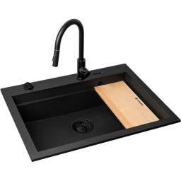 Pyramis Siros zlewozmywak z baterią czarny 070177802BE