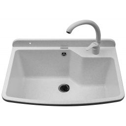 Pyramis Max umywalka ogrodowa 61x44 cm biała i bateria Ossia 070178701 O