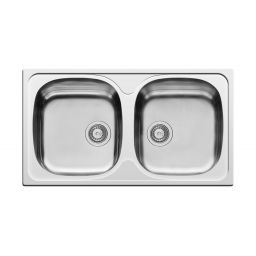 Pyramis Basic zlewozmywak stalowy 2-komorowy len E78 100138901