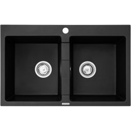 Pyramis Sparta zlewozmywak 78x50 cm Pyragranit karbon 070053301