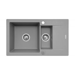 Pyramis Korfu 1 1/2B 1D zlewozmywak 78x46 cm Pyragranit szary beton 070061901