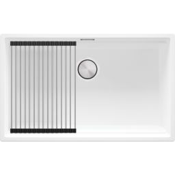 Primagran Praga zlewozmywak granitowy 72x43 cm biały O_OP8KW-001