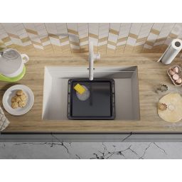 Primagran Praga zlewozmywak granitowy 72x43 cm biały O_OP8KW-001