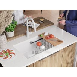 Primagran Praga zlewozmywak granitowy 72x43 cm biały O_OP8KW-001