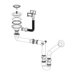 Quadron syfon zlewozmywakowy złoty 12SR3-P1A-PG1