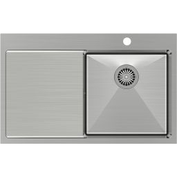 Outlet - Quadron Russel 111 zlewozmywak stalowy 78x48 cm wpuszczany stal szlachetna HB7912-RBS