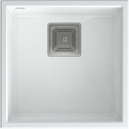Quadron David 40 zlewozmywak 42x42 cm GraniteQ snow white/stal HQD4242U1-BS