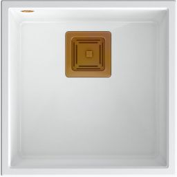Quadron David 40 zlewozmywak 42x42 cm GraniteQ snow white/miedziany HQD4242U1-C1