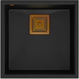 Quadron David 40 zlewozmywak 42x42 cm GraniteQ pure carbon/miedziany HQD4242U7-C1