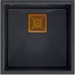 Quadron David 40 zlewozmywak 42x42 cm GraniteQ black diamond/miedziany HQD4242U8-C1