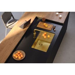 Quadron Anthony zlewozmywak stalowy z syfonem 74x44 cm grafit MF7444PVDBST1