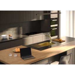 Quadron Anthony zlewozmywak stalowy z syfonem 74x44 cm grafit MF7444PVDBST1