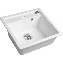 Sapho zlewozmywak granitowy 53x50 cm biały GR1031