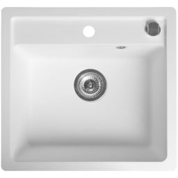 Sapho zlewozmywak granitowy 53x50 cm biały GR1031