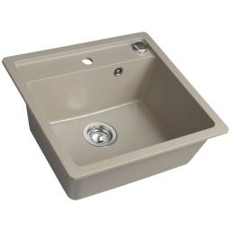 Sapho zlewozmywak granitowy 53x50 cm beżowy GR1032