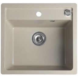 Sapho zlewozmywak granitowy 53x50 cm beżowy GR1032