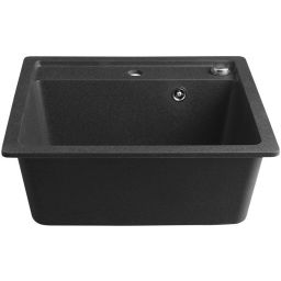 Sapho zlewozmywak granitowy 53x50 cm czarny GR1034