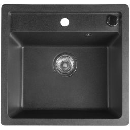 Sapho zlewozmywak granitowy 53x50 cm czarny GR1034