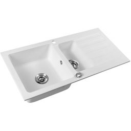 Sapho zlewozmywak granitowy 100x50 cm biały GR1331