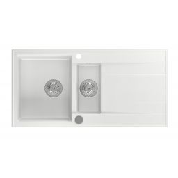 Sapho zlewozmywak granitowy 100x50 cm biały GR1331