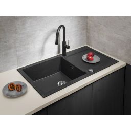 Sapho zlewozmywak granitowy 97x50 cm czarny GR1614