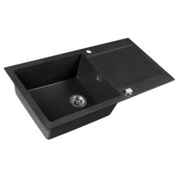 Sapho zlewozmywak granitowy 97x50 cm czarny GR1614